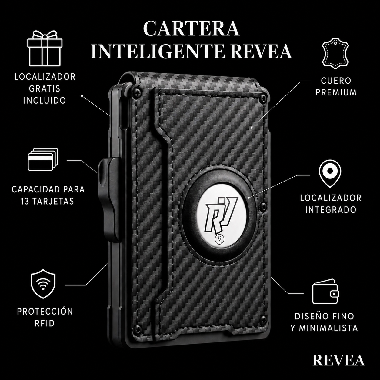 REVEA Cartera inteligente Carbon